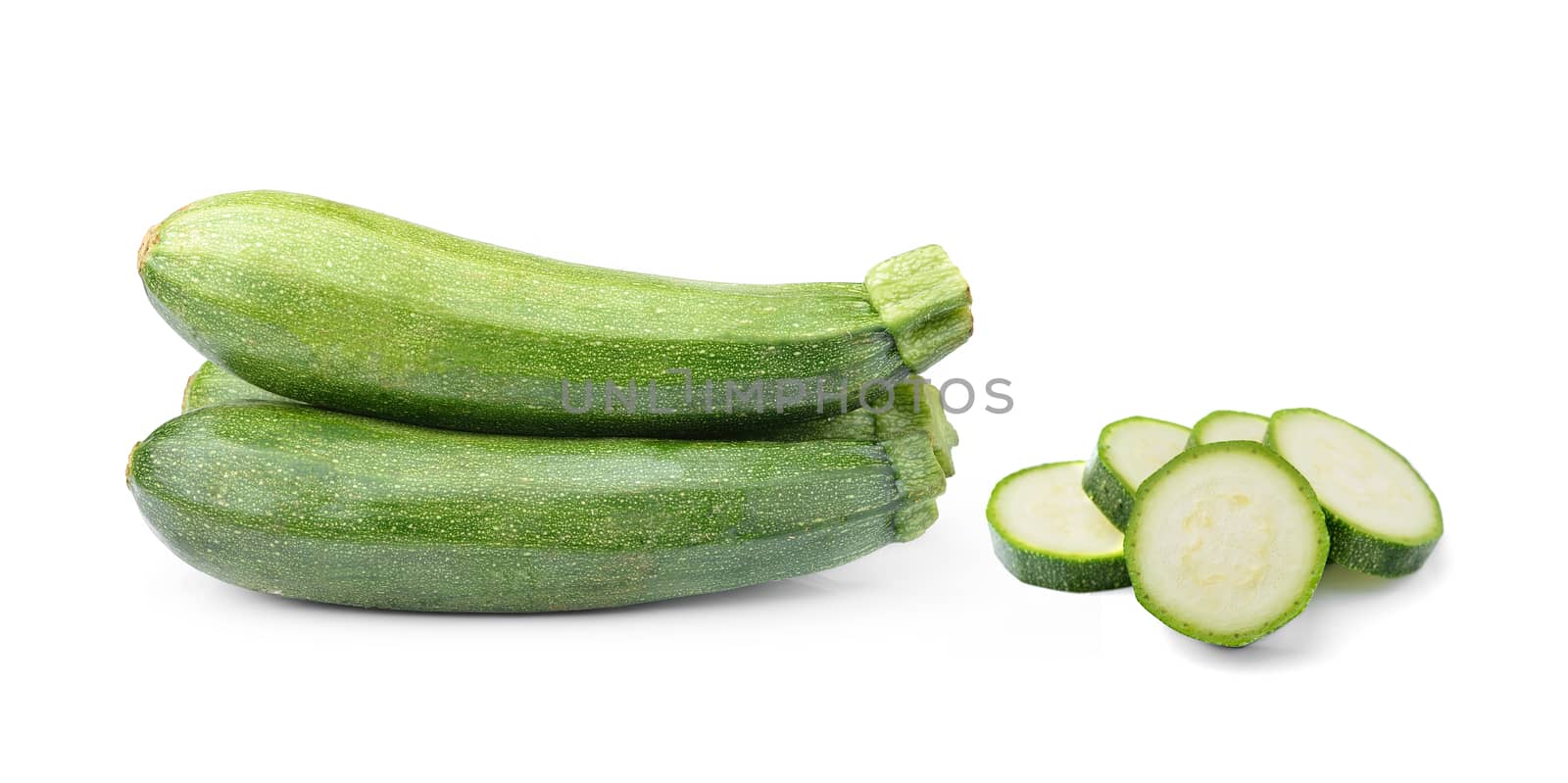 fresh vegetable zucchini isolated on white background