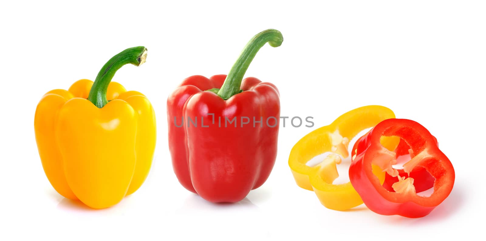  sweet pepper on white background