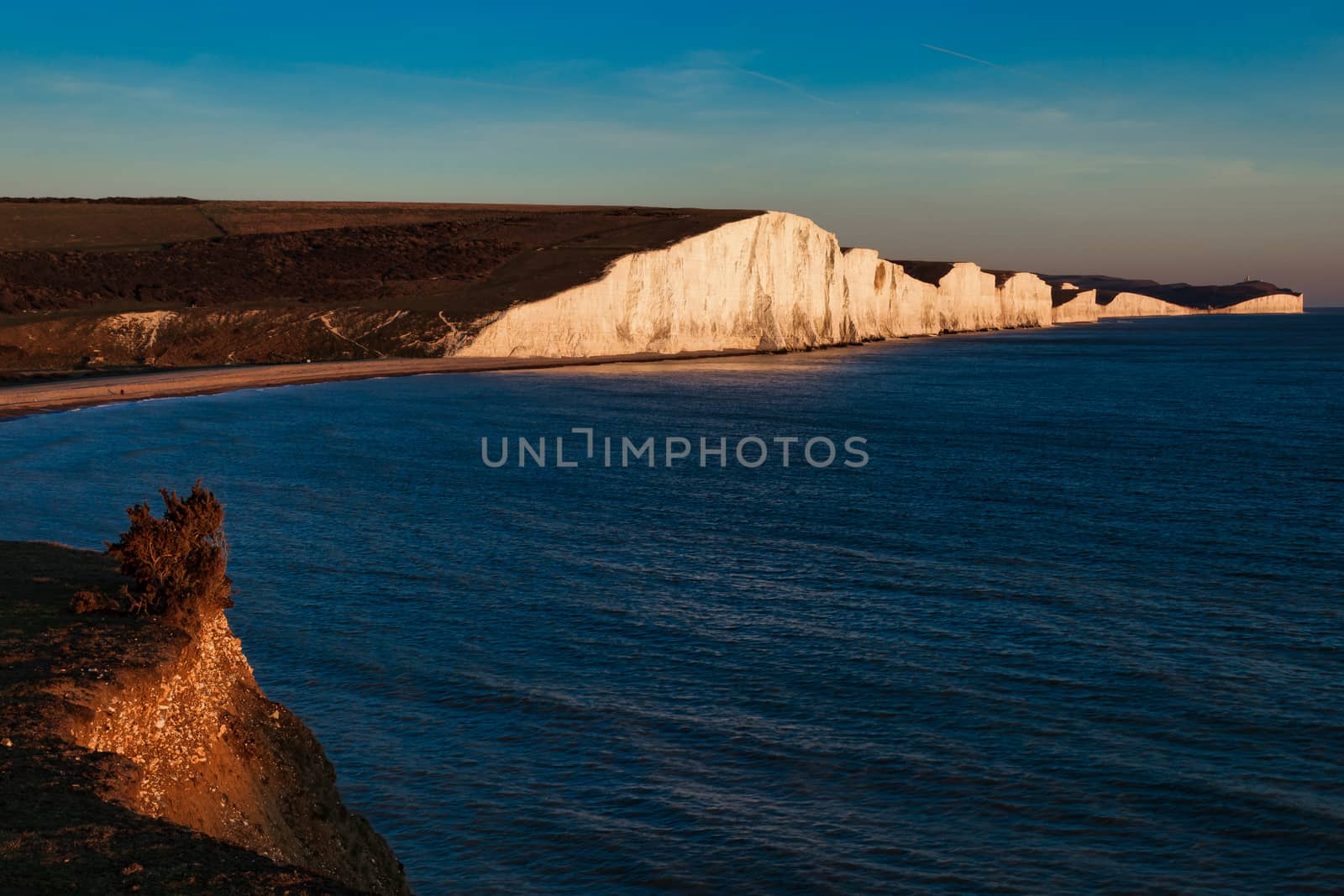 Winter sunshine on the Seven Sisters by phil_bird