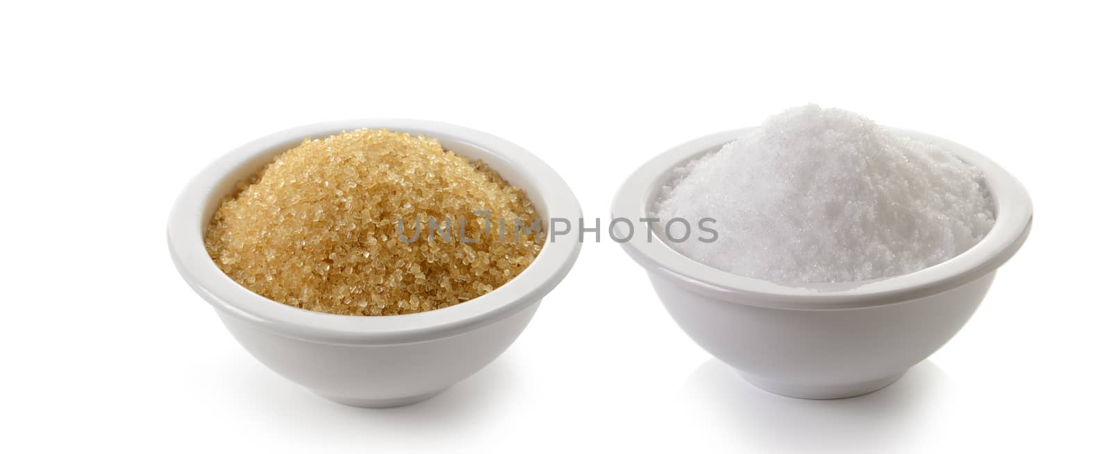sugar and salt on white background by sommai