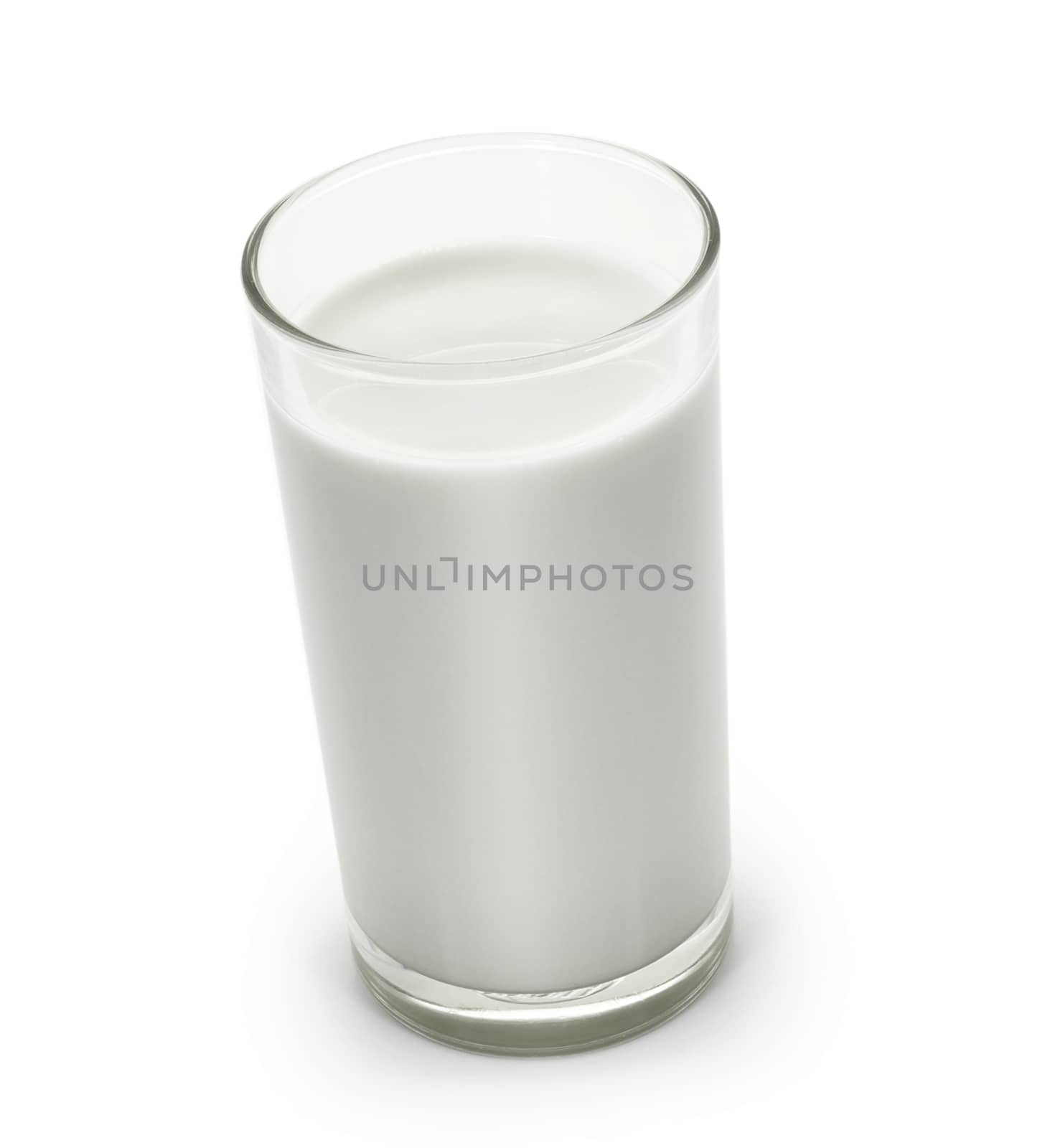 glass of milk on white background by sommai