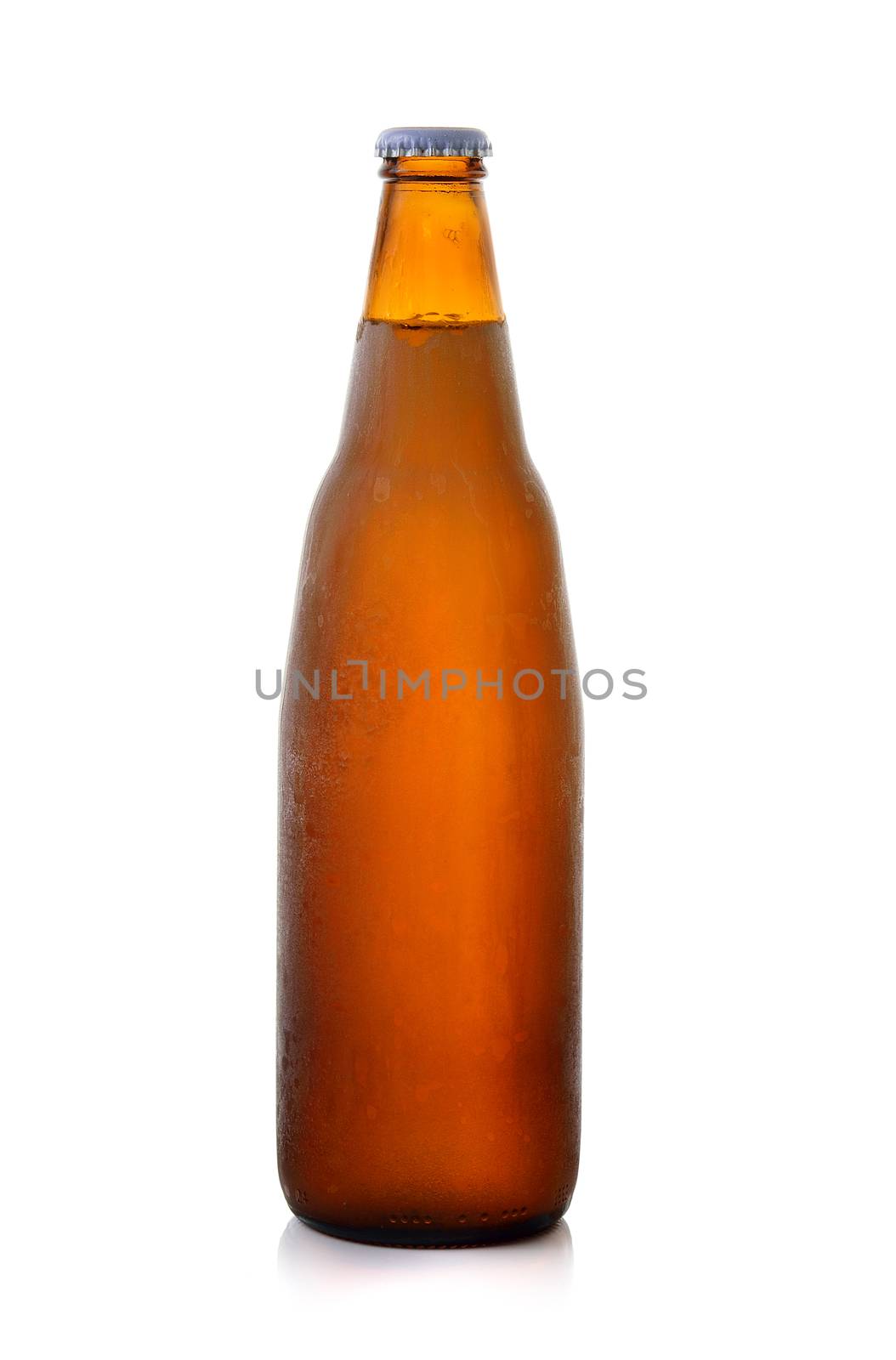 Beer bottle on white background