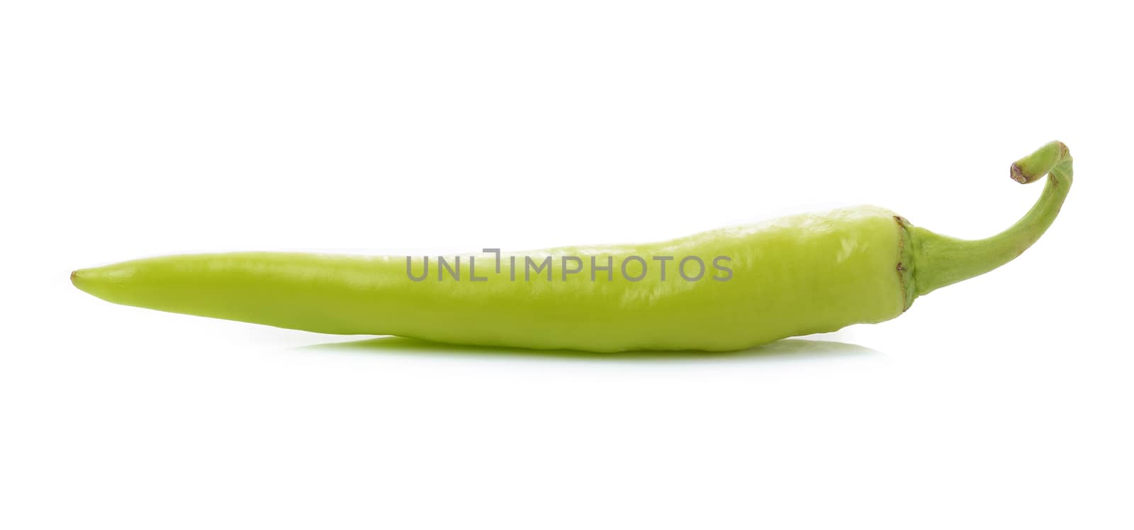 green chilli pepper  on white background. by sommai