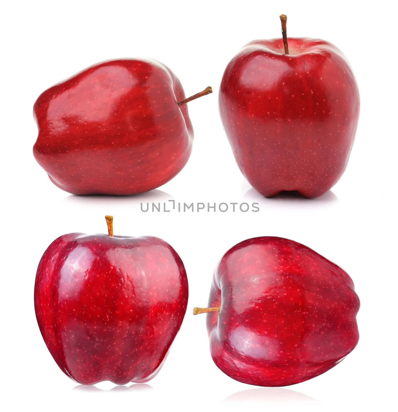 Red apple on white background by sommai