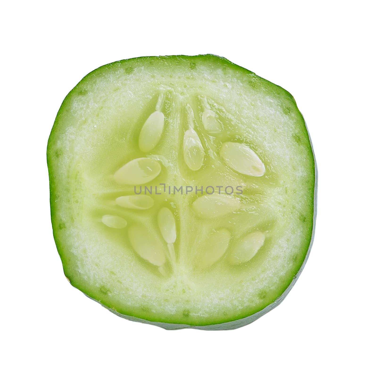 Fresh slice cucumber on white background