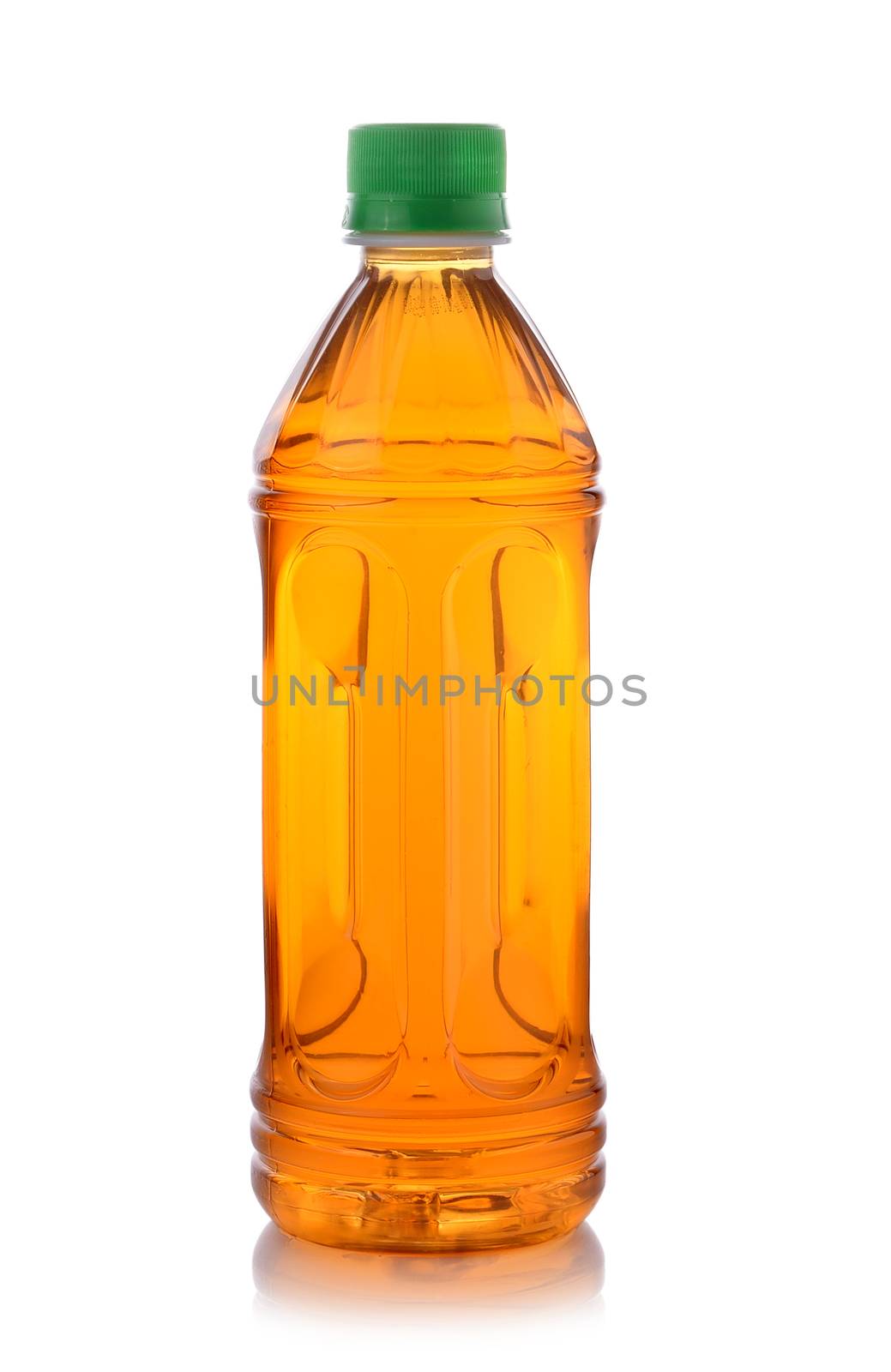 bottle of ice tea on white background by sommai