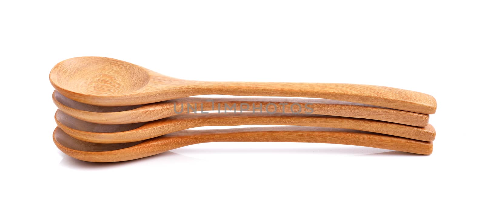 wood spoon on white background by sommai