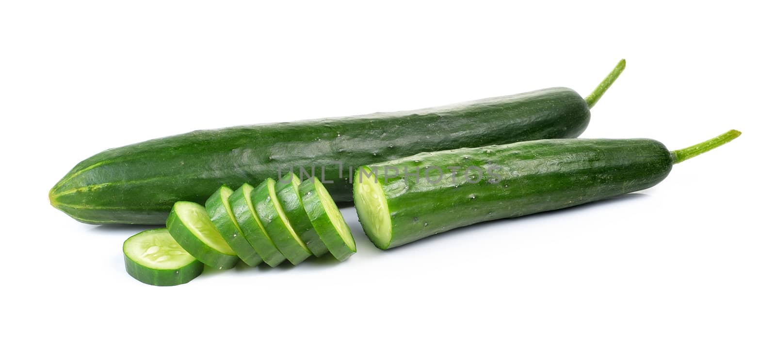 fresh cucumbers isolated on white