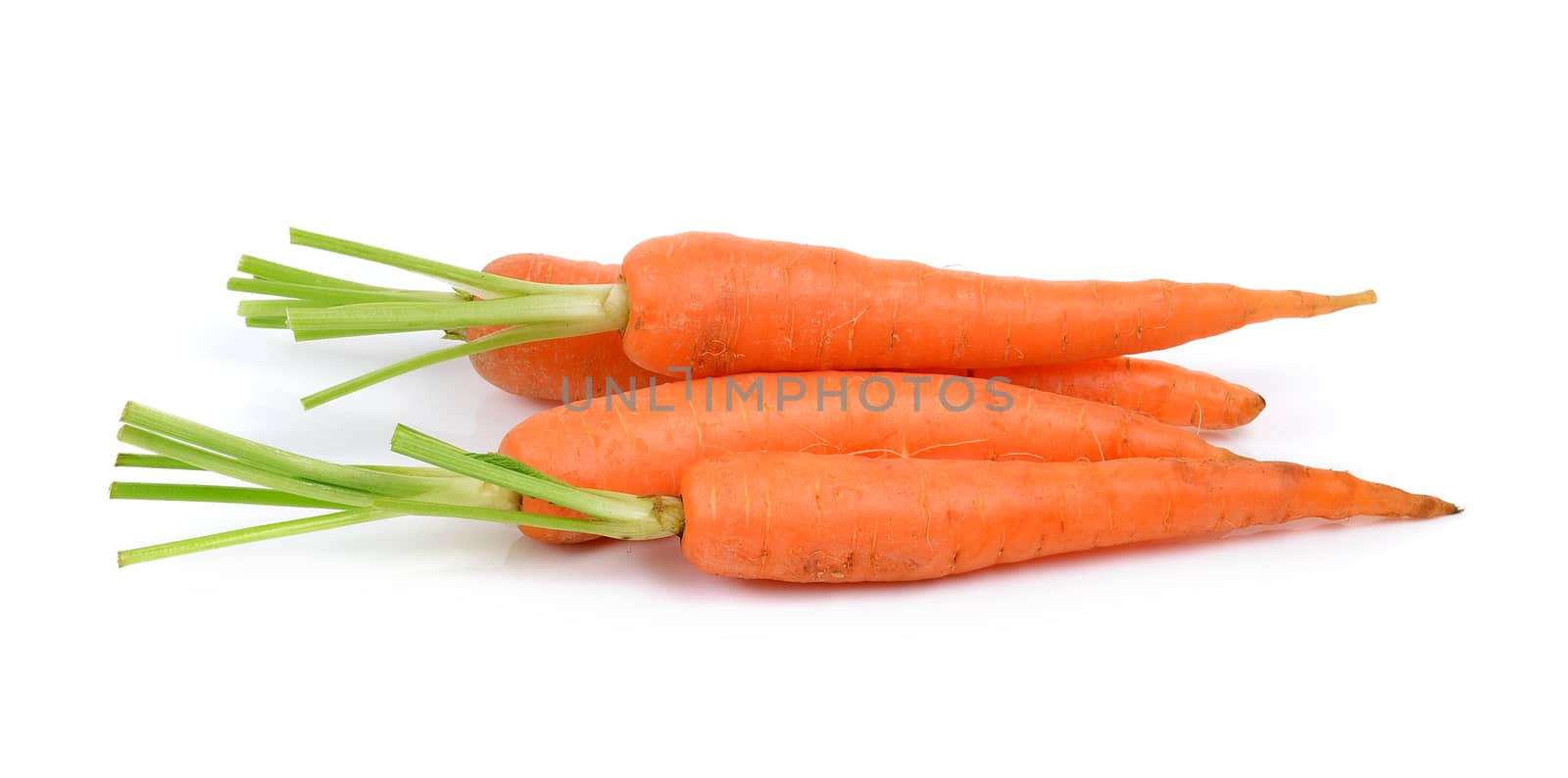  baby carrots isolated on white background