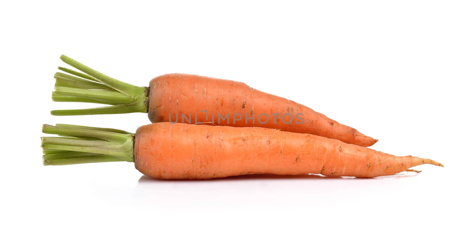  baby carrots isolated on a  white background