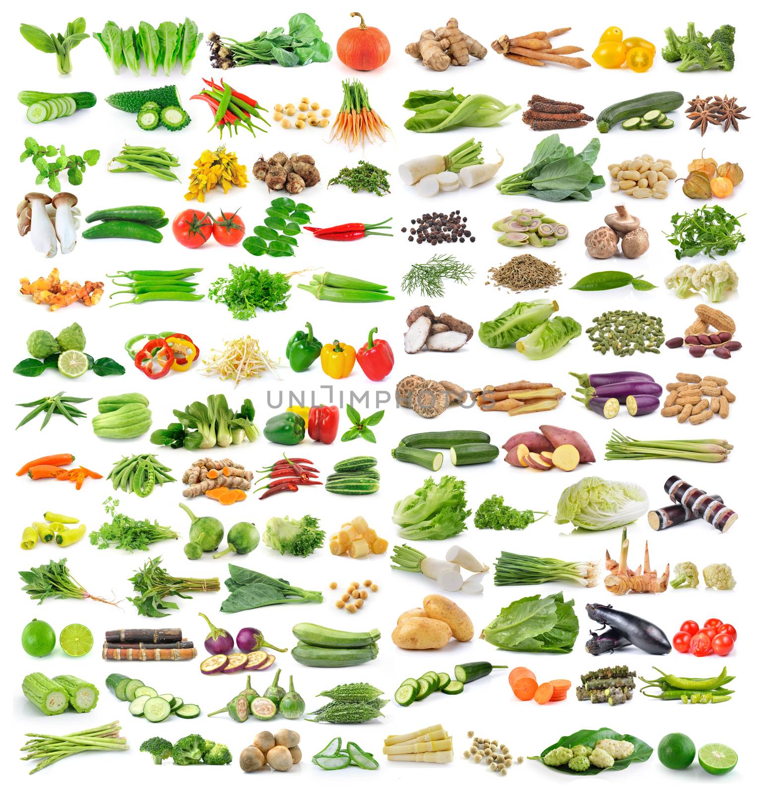 set of vegetable isolated on white background