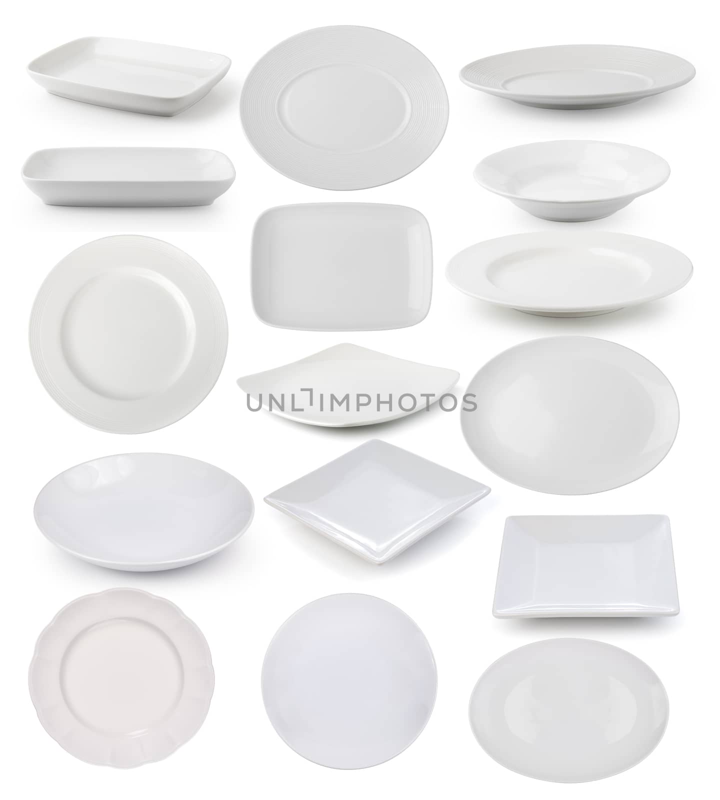 white plate isolated on white background by sommai