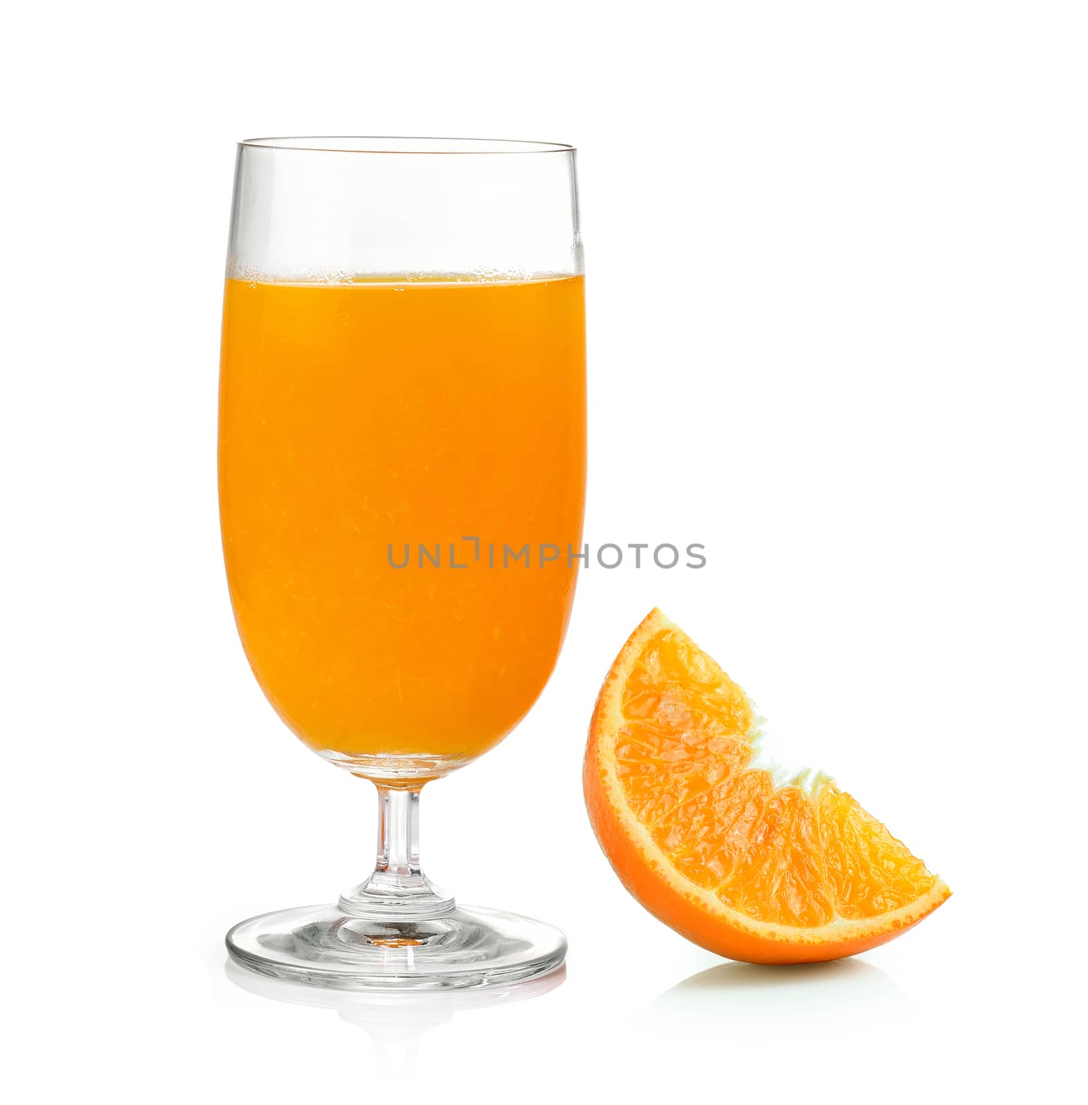 Orange juice and orange isolated on white background