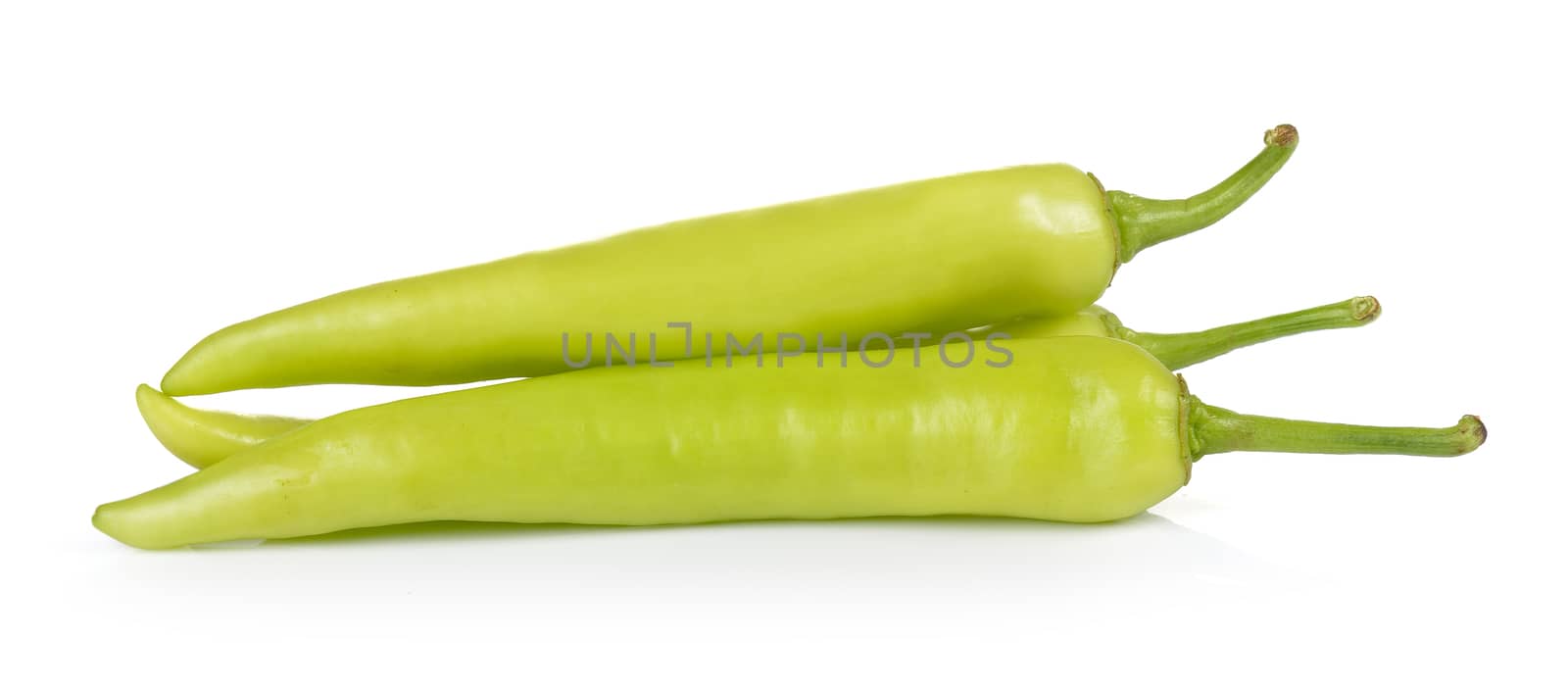 Green peppers isolated on white background by sommai