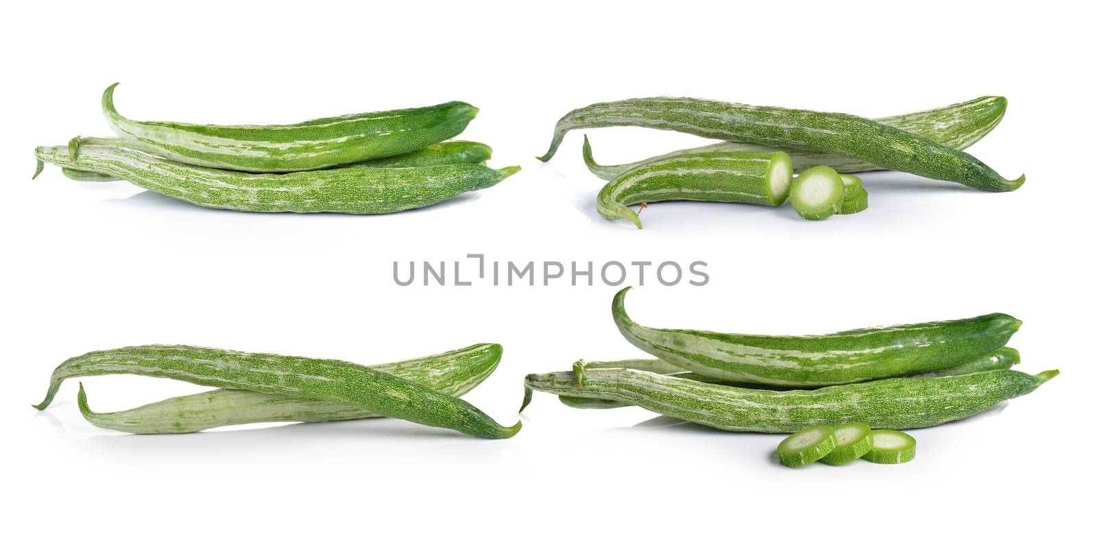 Snake gourd on white background