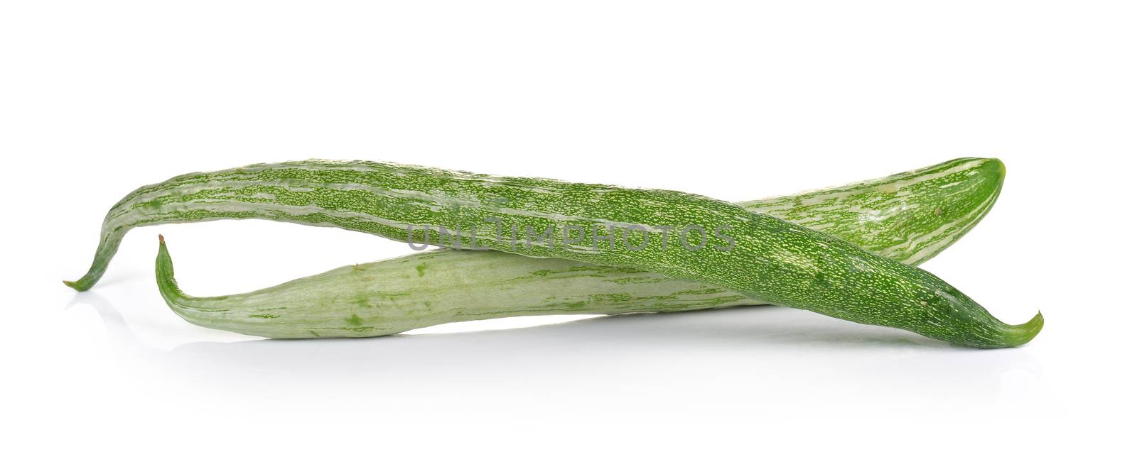 Snake gourd on white background