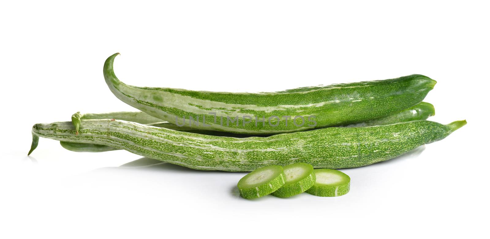 Snake gourd on white background by sommai