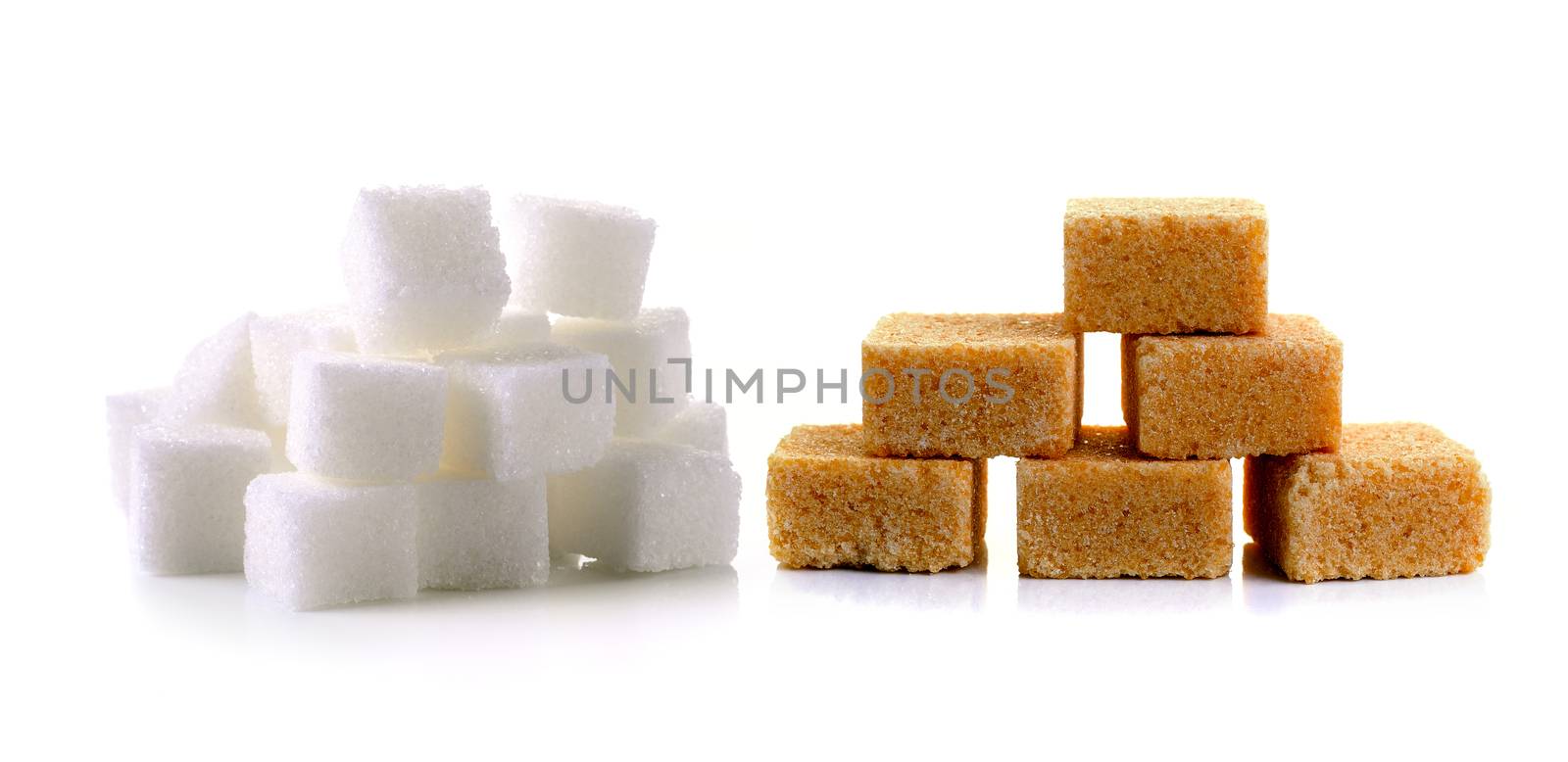 sugar cube on white background by sommai