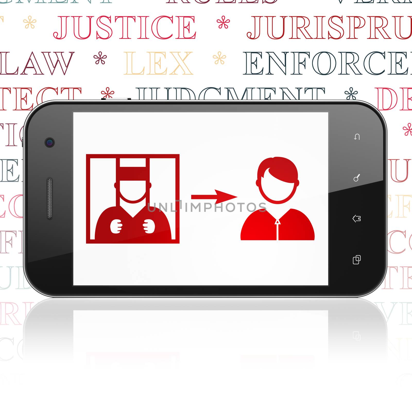 Law concept: Smartphone with Criminal Freed on display by maxkabakov