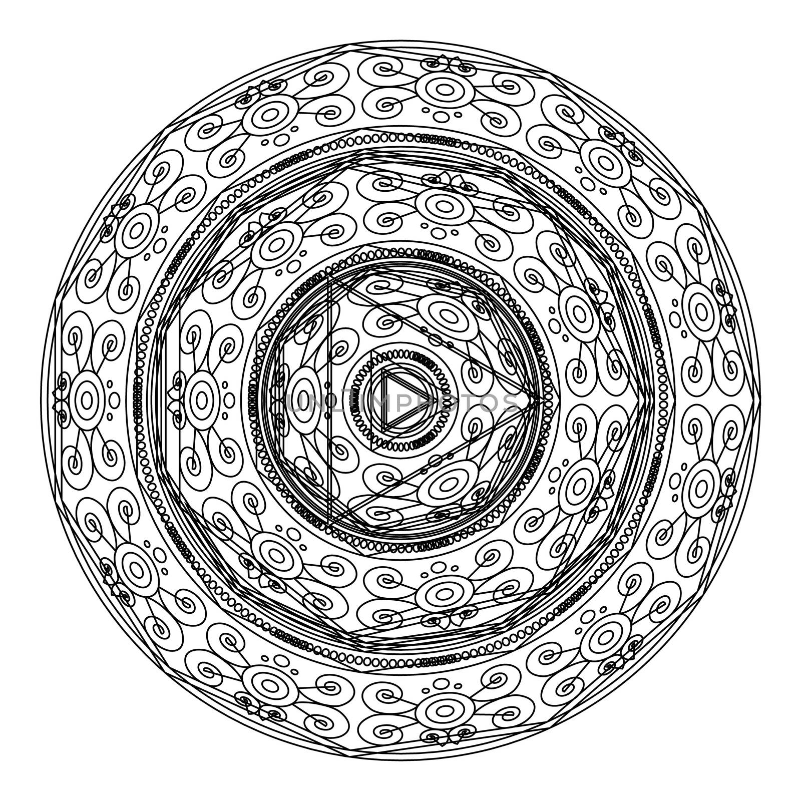 Mandalas for coloring book. Decorative black and white round outline ornament. Unusual flower shape. Oriental and anti-stress therapy patterns. yoga logos design element.
