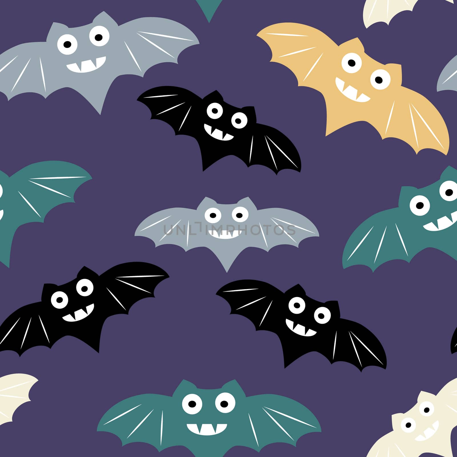 Halloween seamless pattern with colorul bat. Beautiful background for decoration halloween designs.