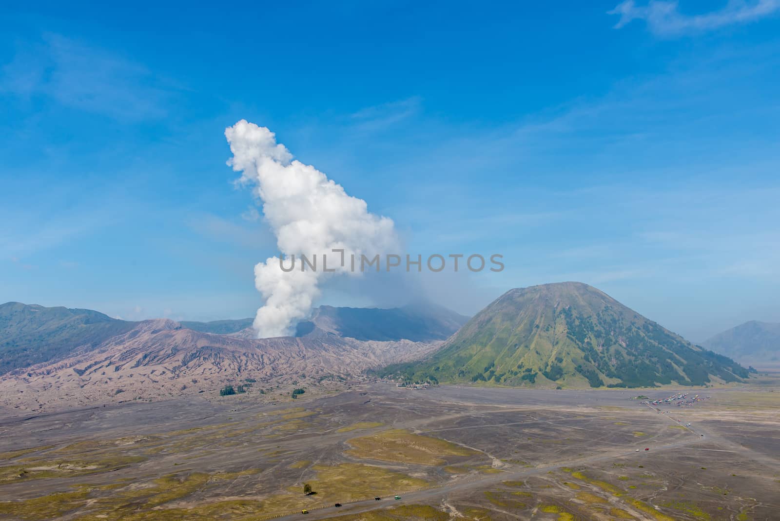 Mount Bromo volcano (Gunung Bromo) in Bromo Tengger Semeru National Park, East Java, Indonesia.