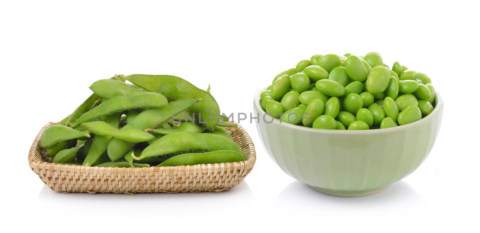 soybeans on white background by sommai