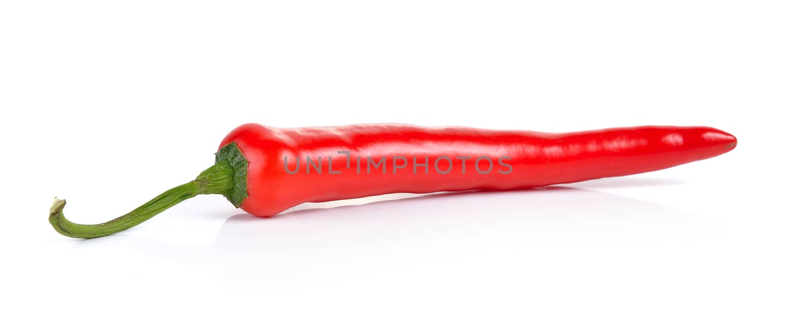 Red chili pepper isolated on a white background by sommai