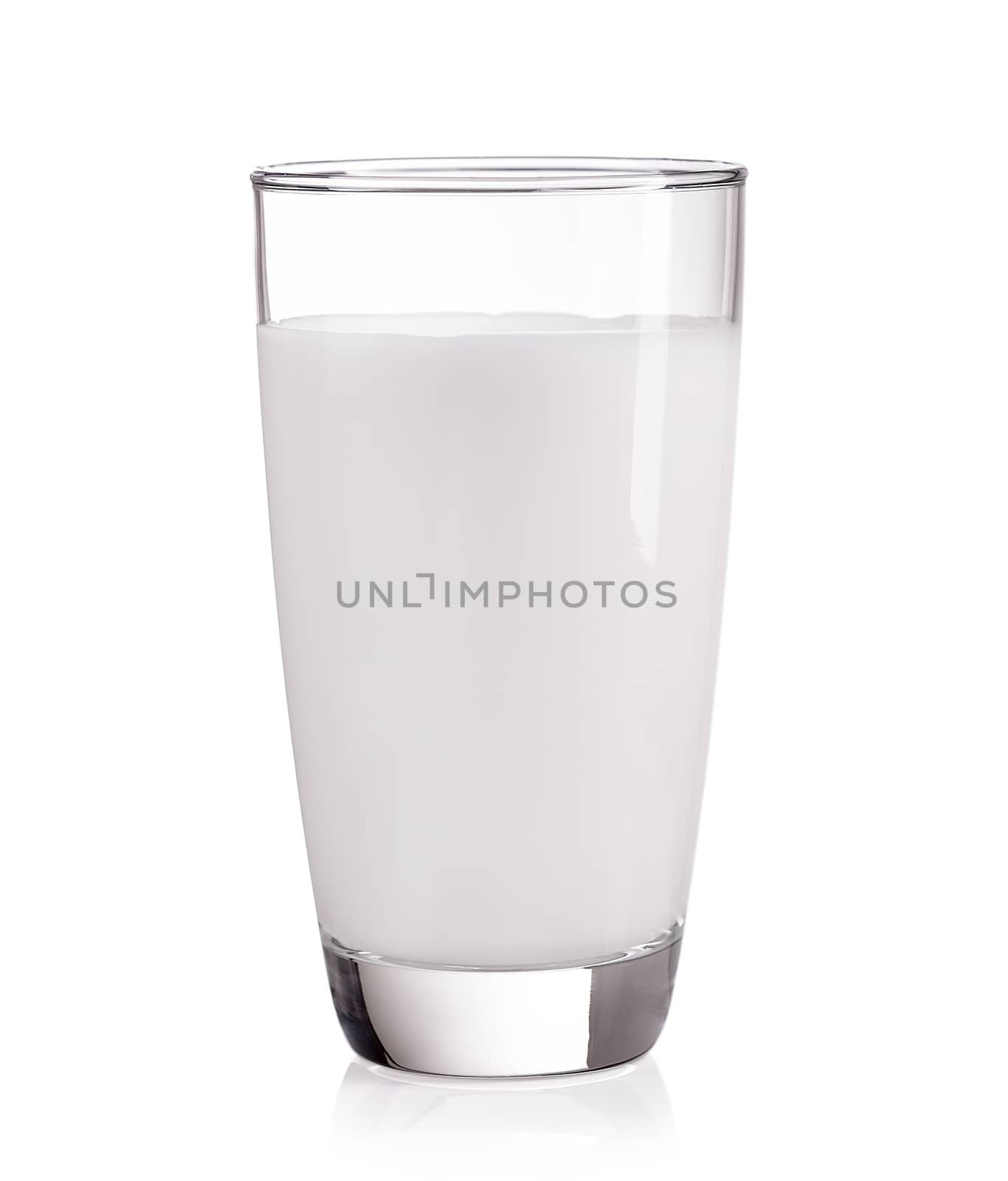 milk in the glass on white background by sommai