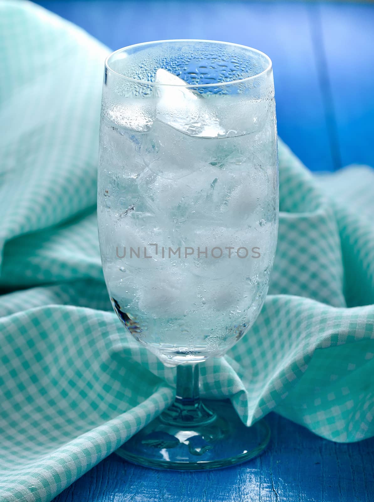 glass with ice water by sommai