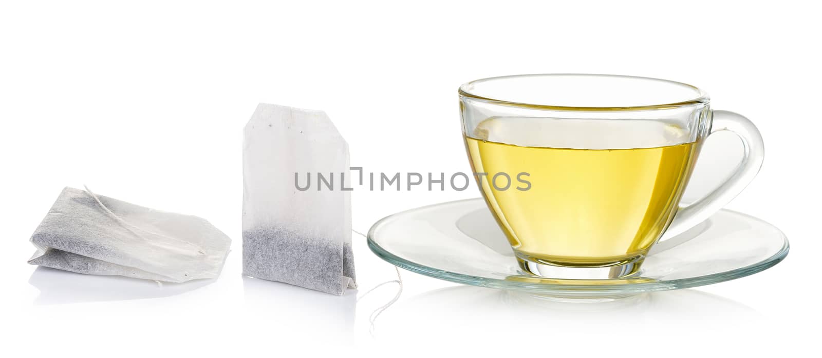 Glass cup of  tea isolated on white background