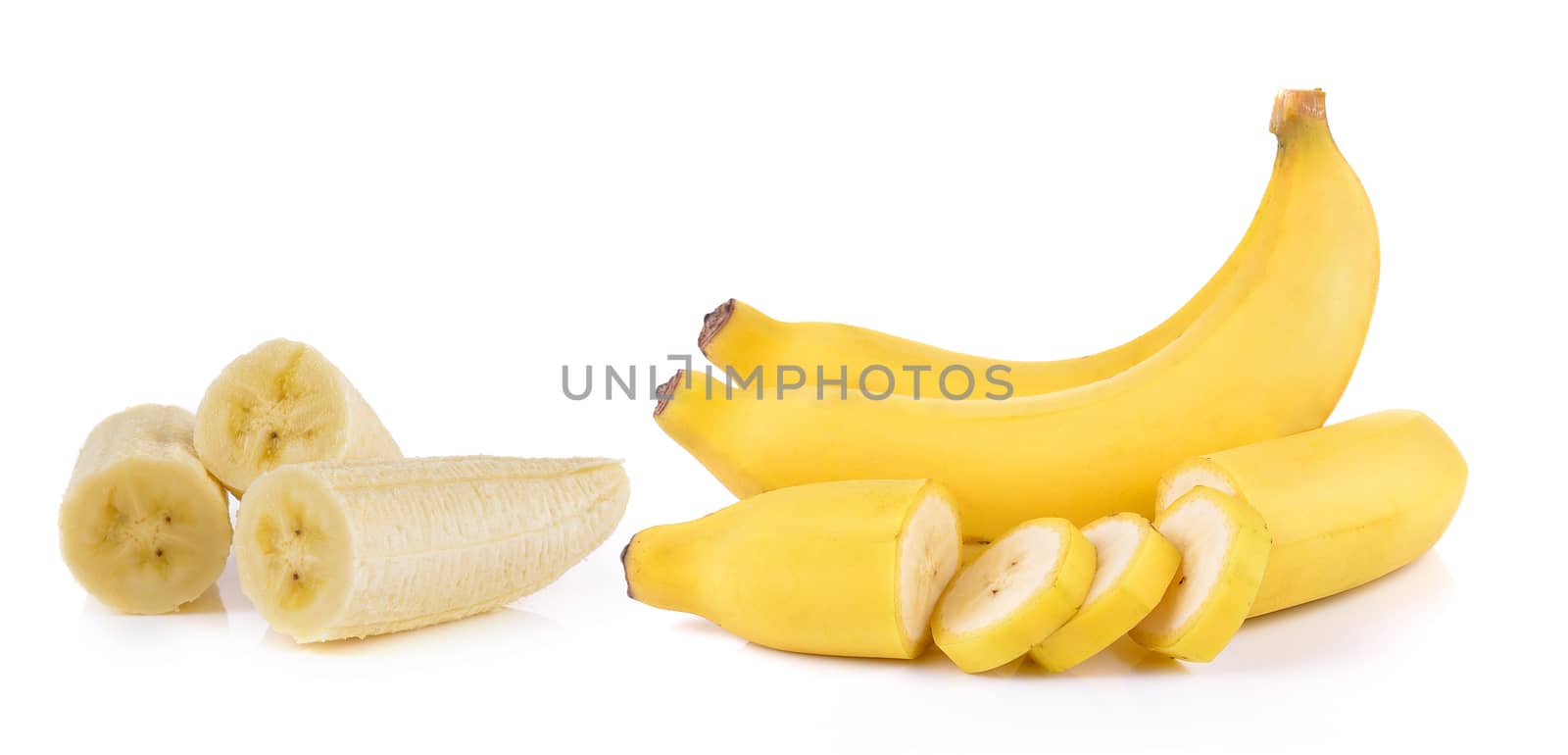 bananas on white background by sommai