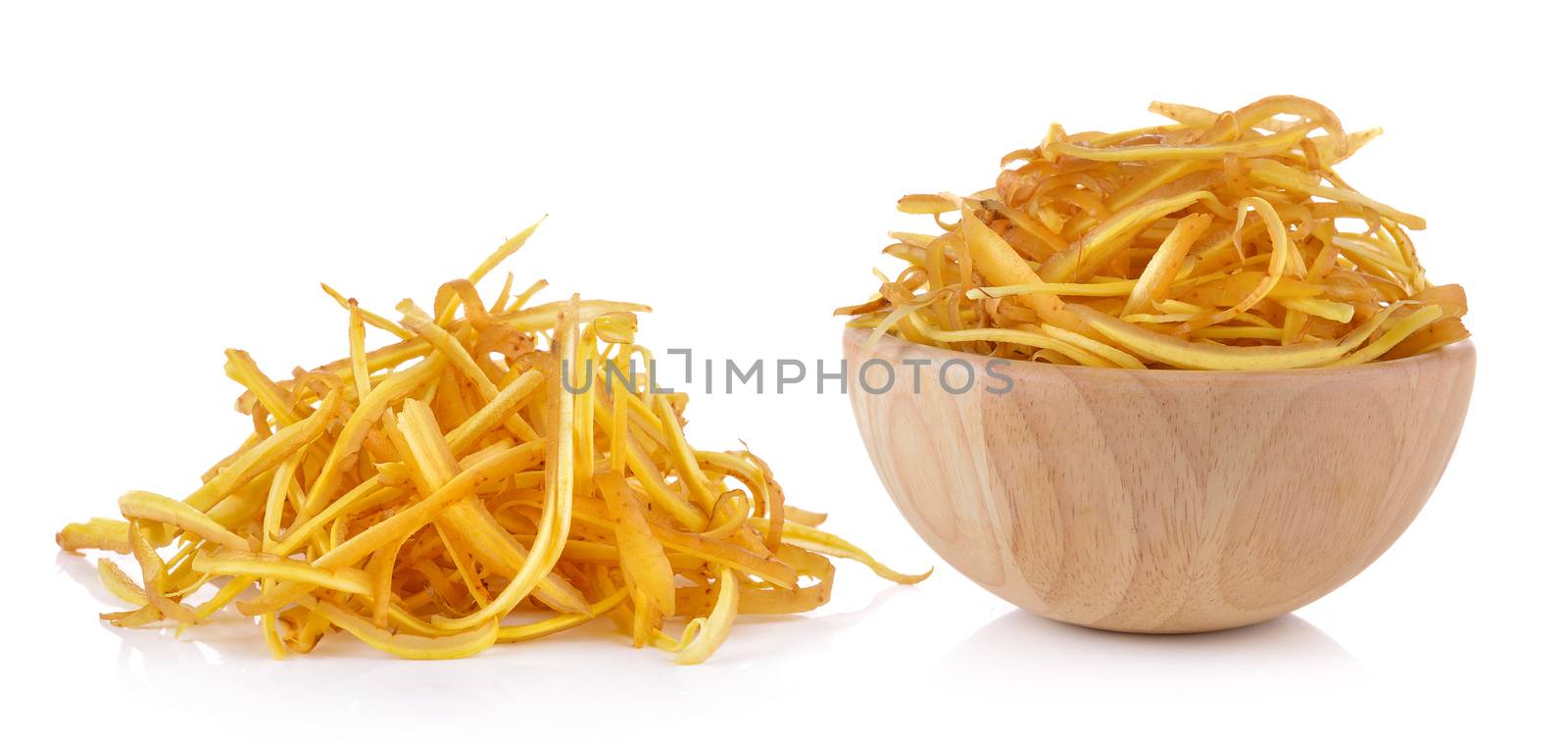 slice Fingerroot, Kaempfer, Boesenbergia in on white background