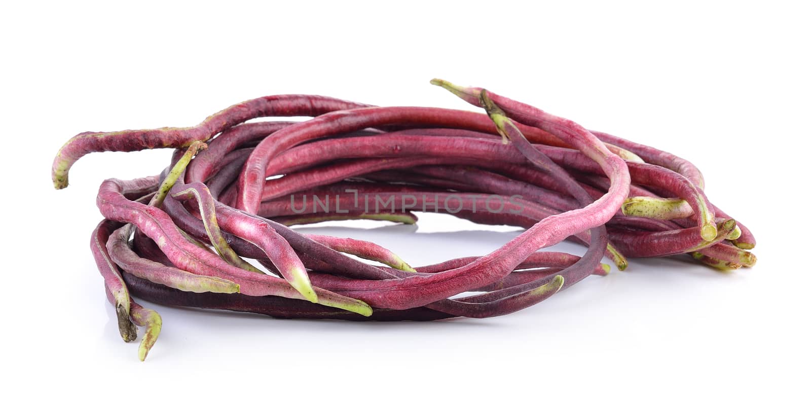 red Long bean isolated on white background by sommai