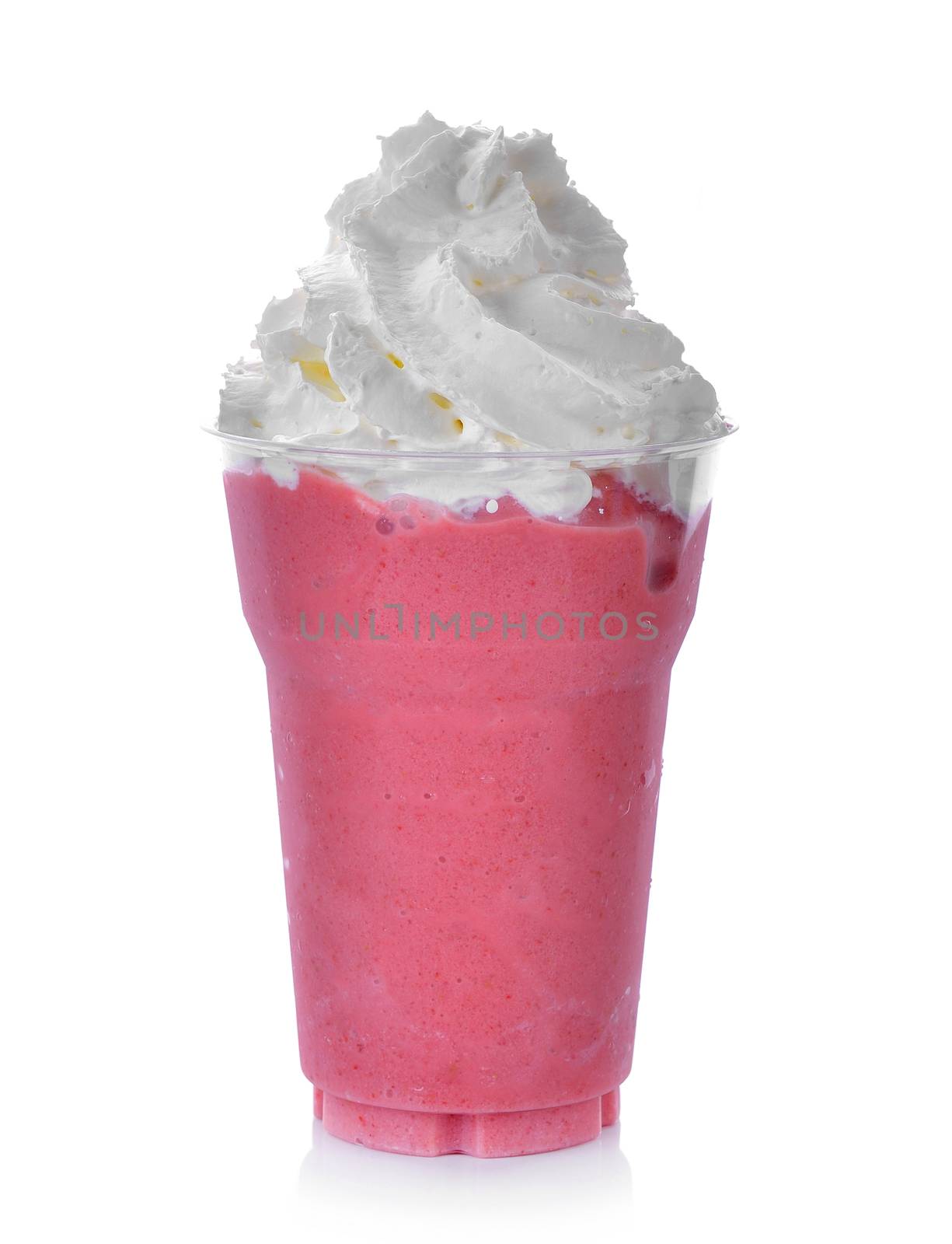 Strawberry smoothie  isolated on white background