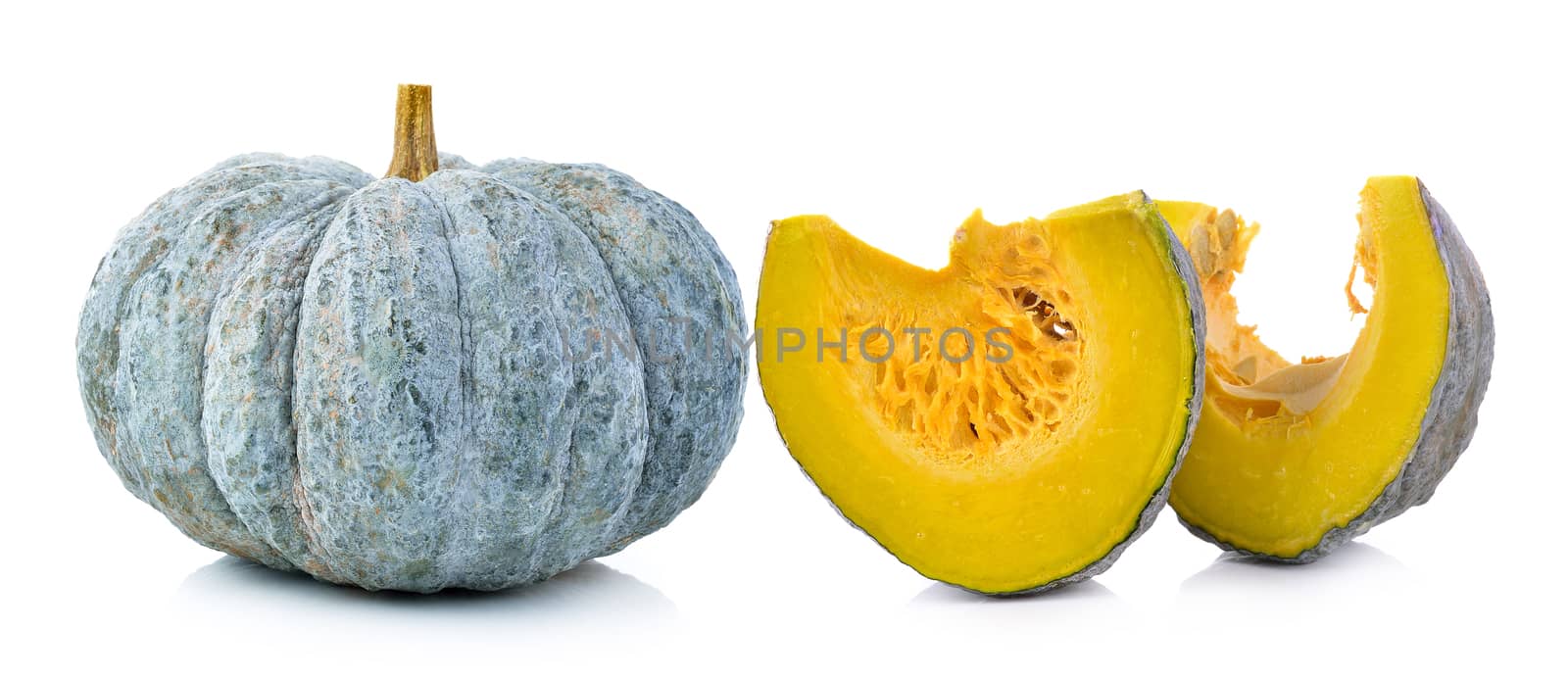 Green pumpkin isolated on the white background