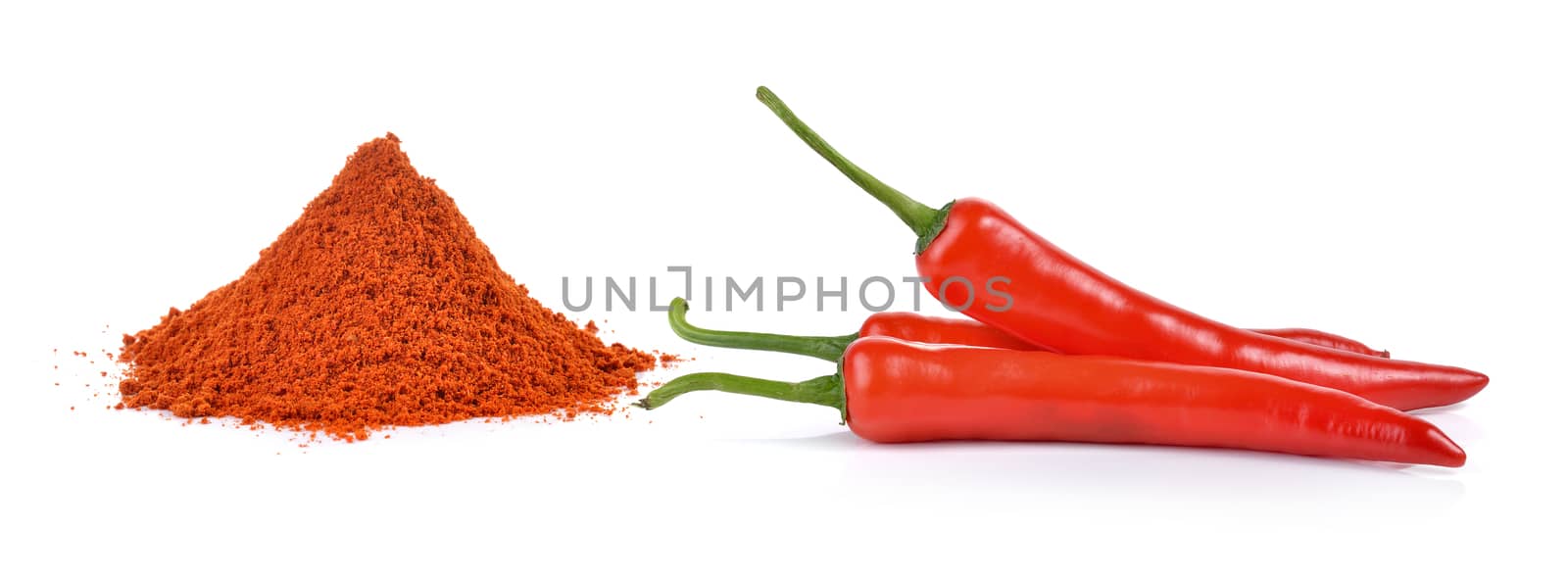 Red chili pepper isolated on a white background by sommai