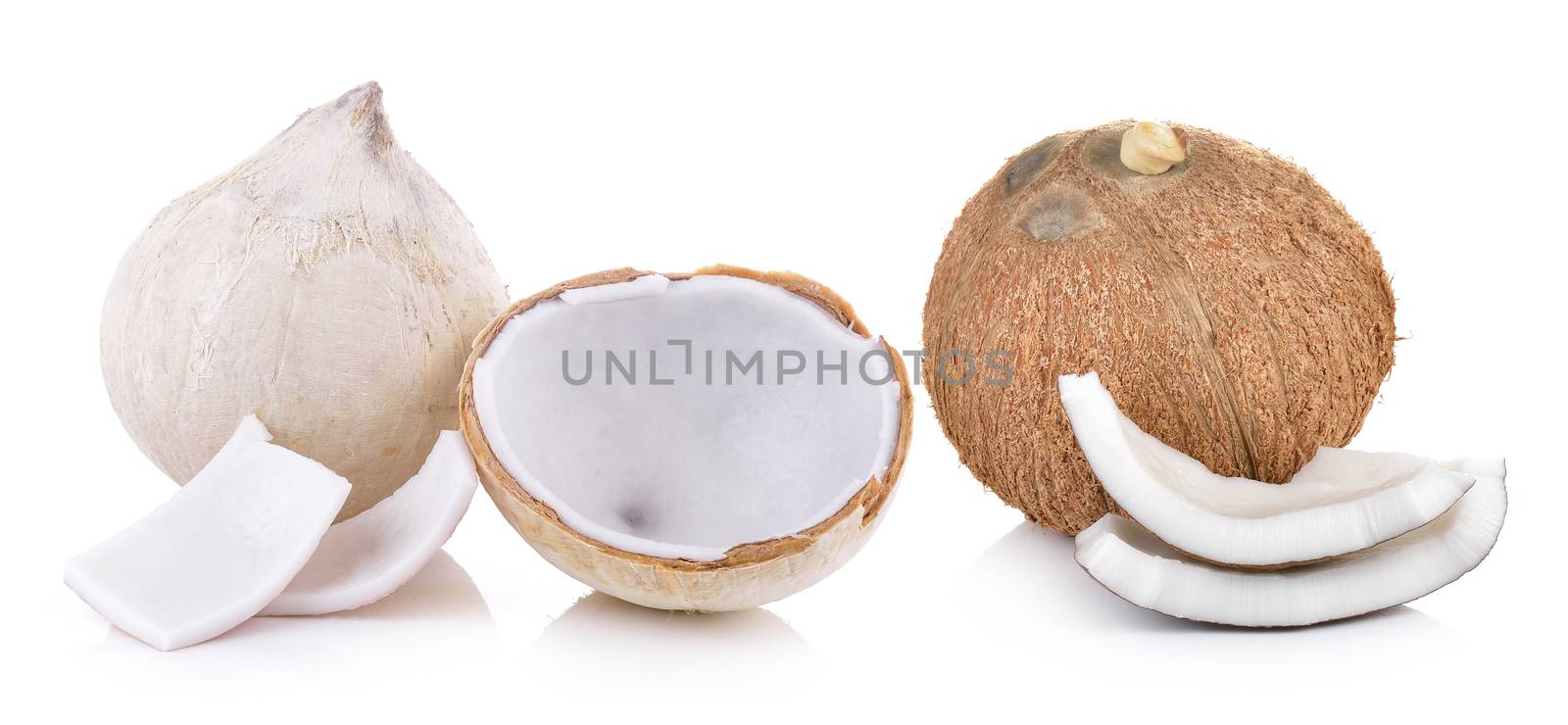 coconut on a white background by sommai