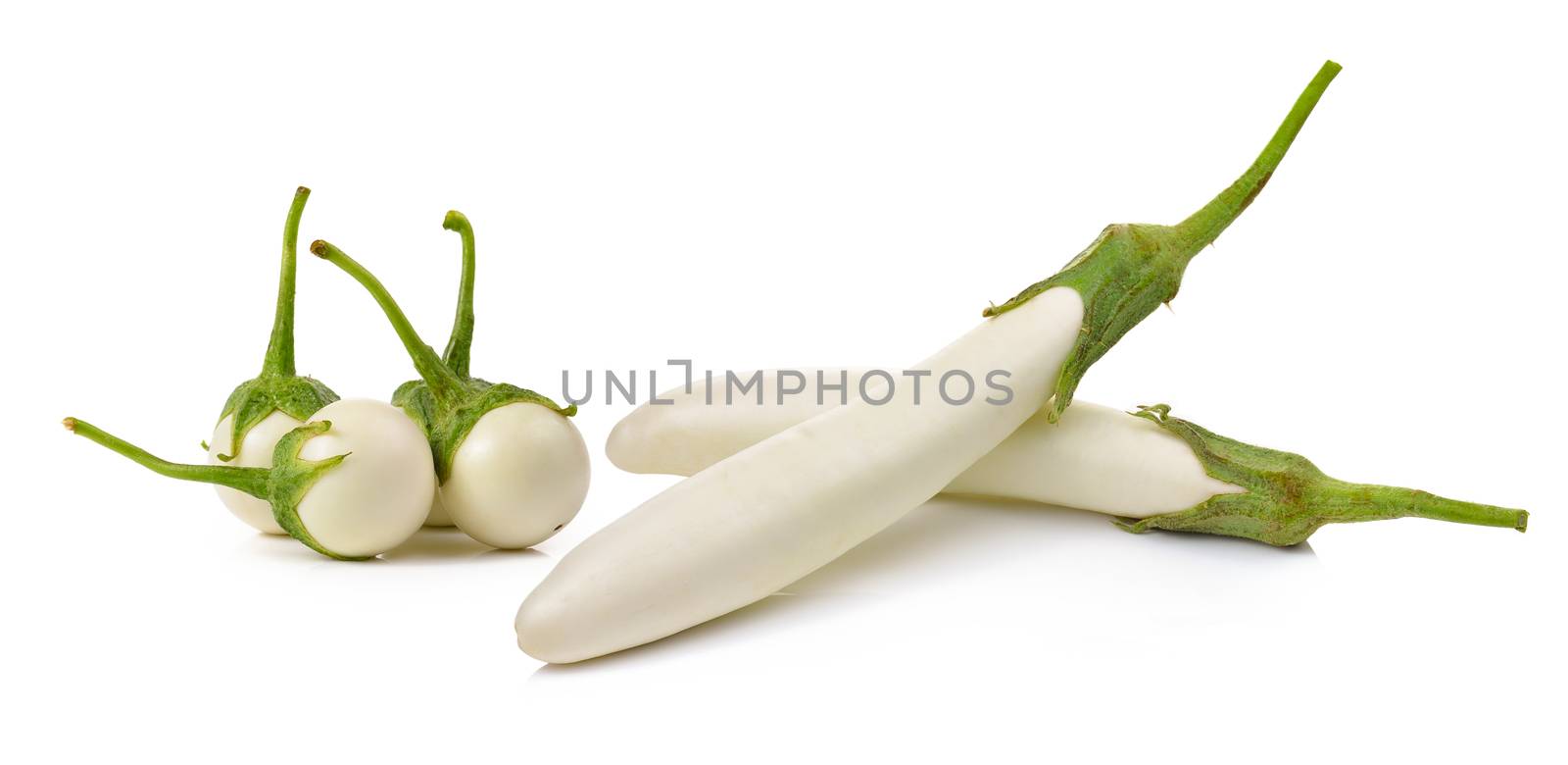 White eggplant isolated on a white background by sommai
