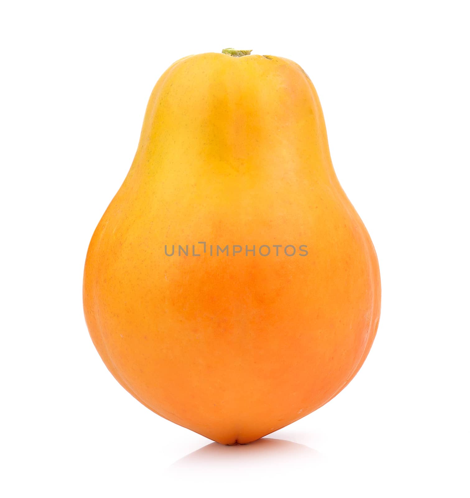 ripe papaya on white background by sommai