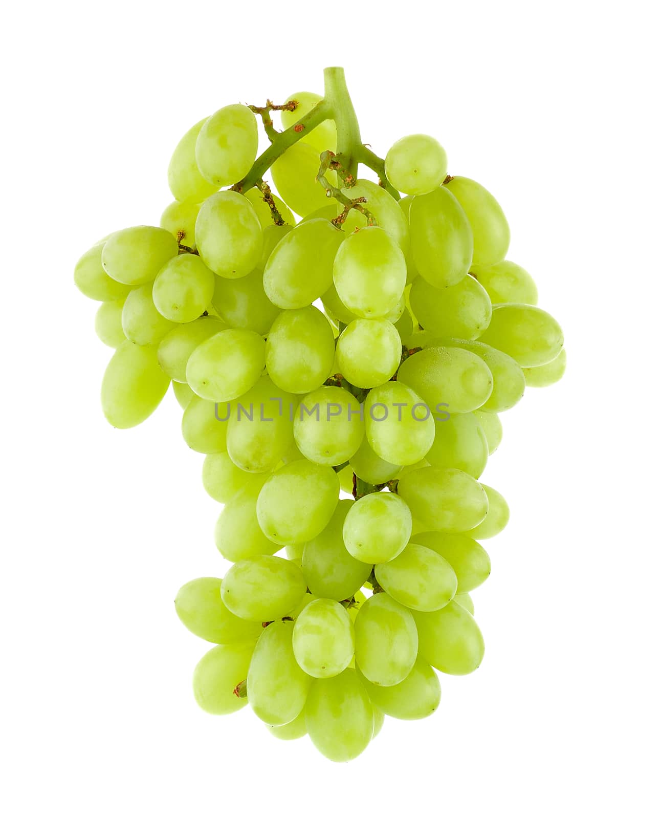  green grapes Isolated on white background