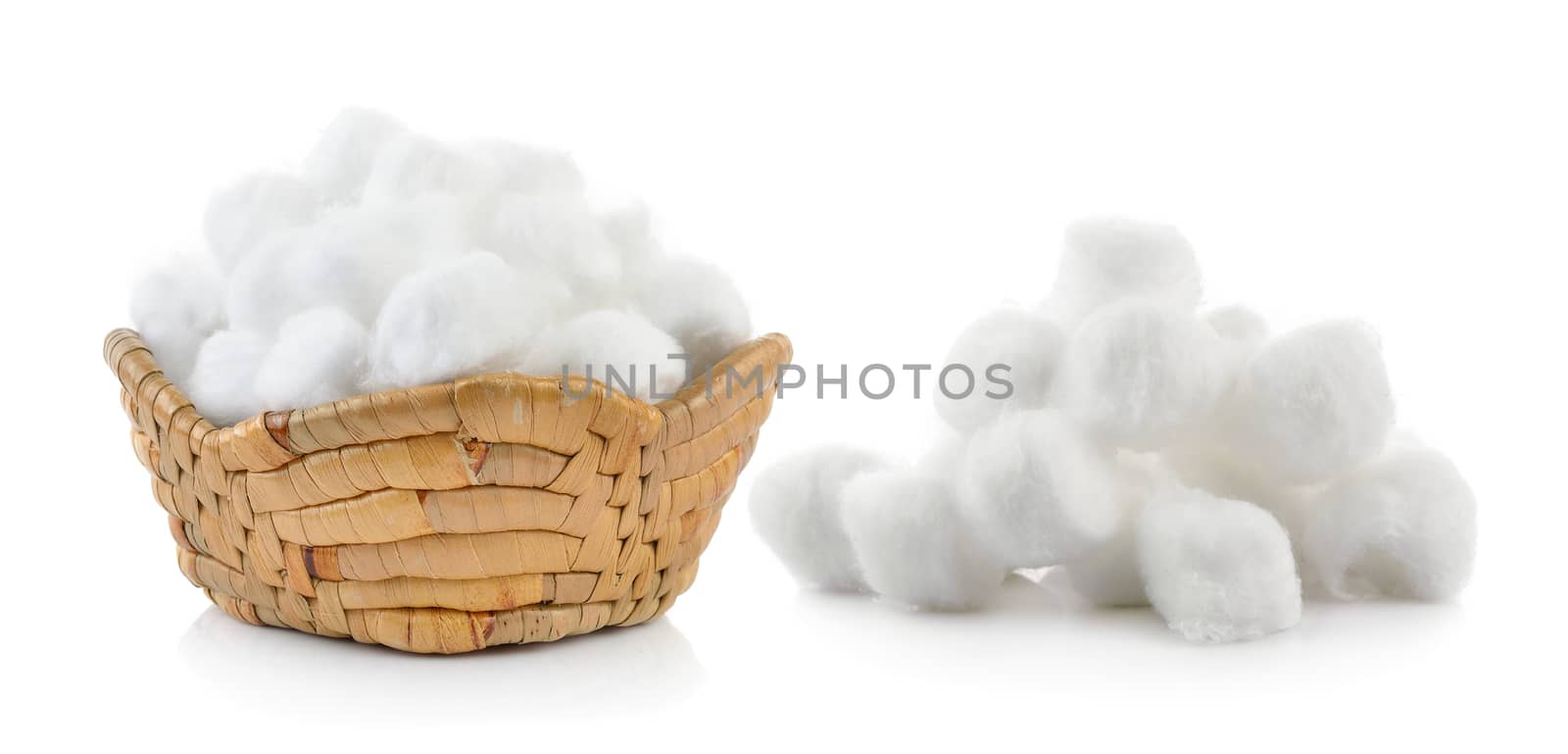 cotton wool on a white background by sommai