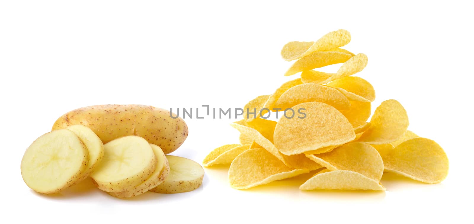 fresh potato isolated on a white background by sommai