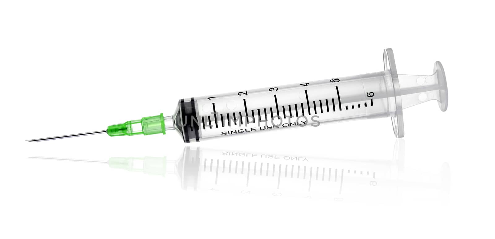 empty syringe for injection isolated on white background by sommai