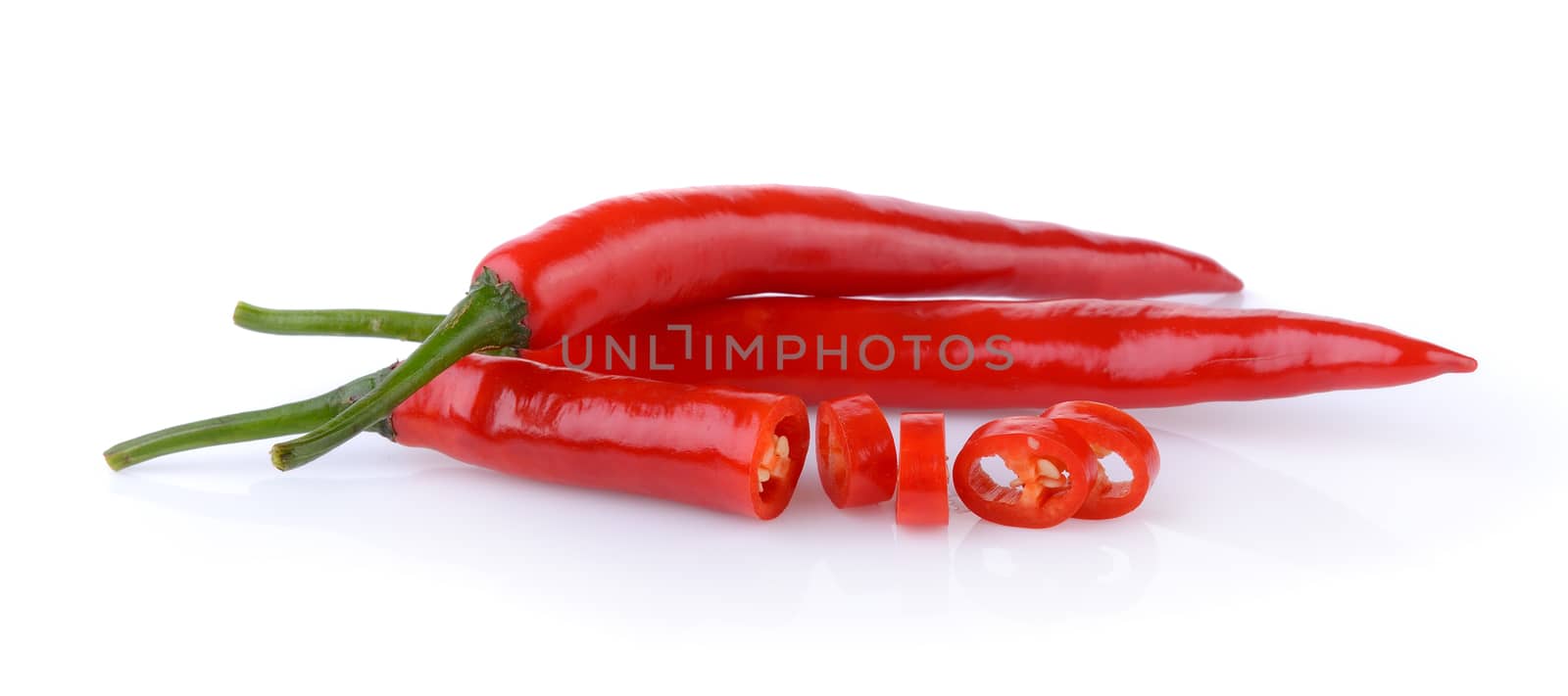 chili pepper on white baackground by sommai