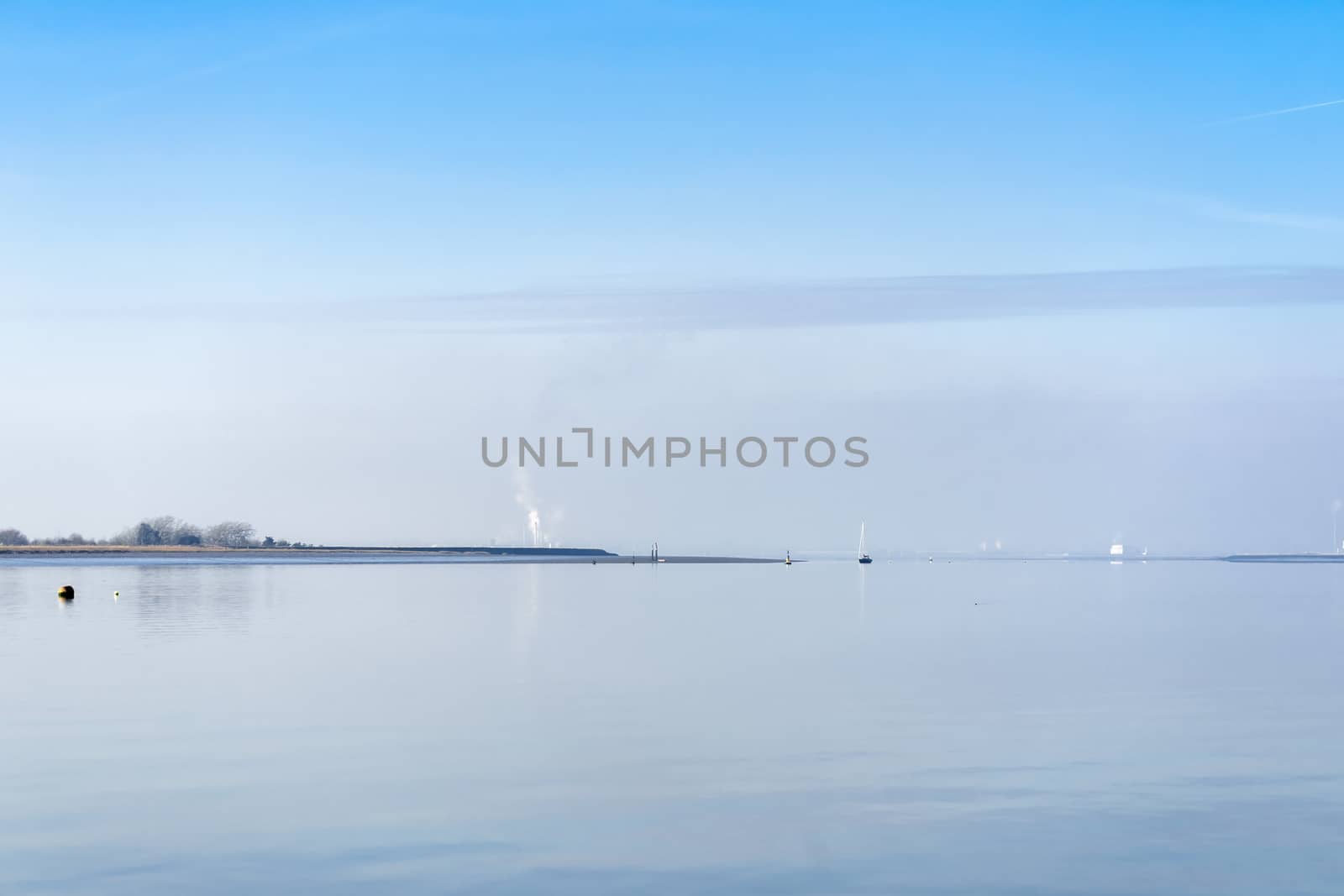 View of the River Swale from Harty Island Kent on a Tranquil Winter Day