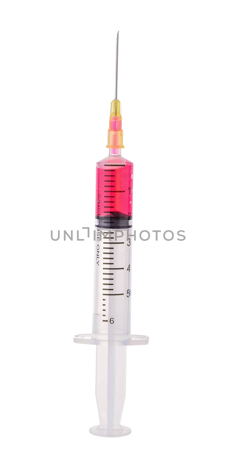  plastic syringe isolated on white background