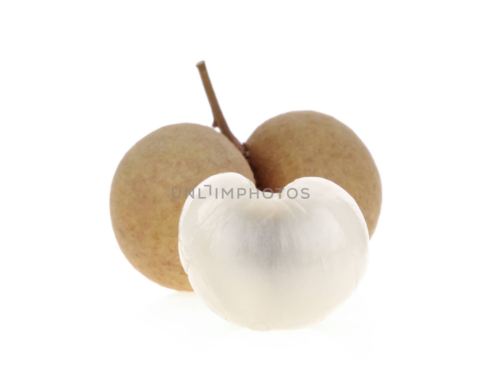 Longan Peel clos-up on white background. by poungsaed