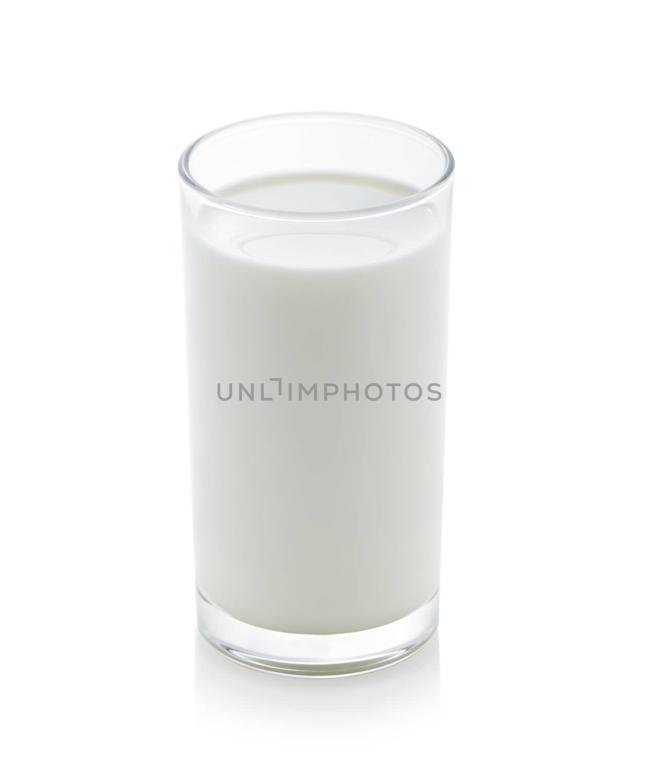 Glass of milk isolated on white by sommai
