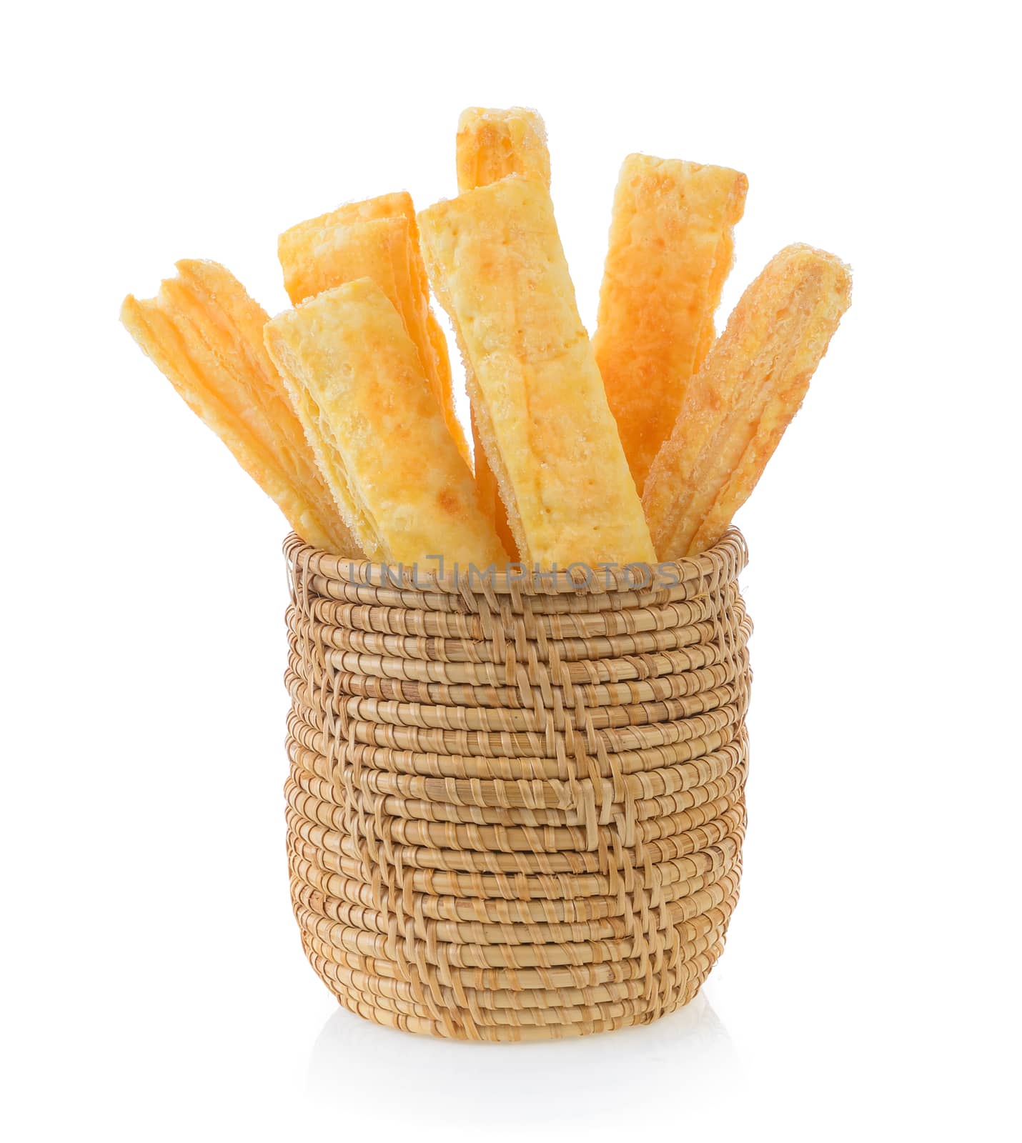 Pie or bread Sticks in basket by sommai